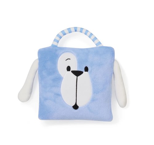 Enesco Izzy and Oliver New Baby Infant Puppy Character Super-Soft Folding Travel Blanket, Blue, 24 x 24 Inch