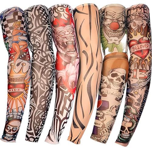 YARIEW Temporary Tattoo Sleeves Stretchable Fake Ink Sun Protection