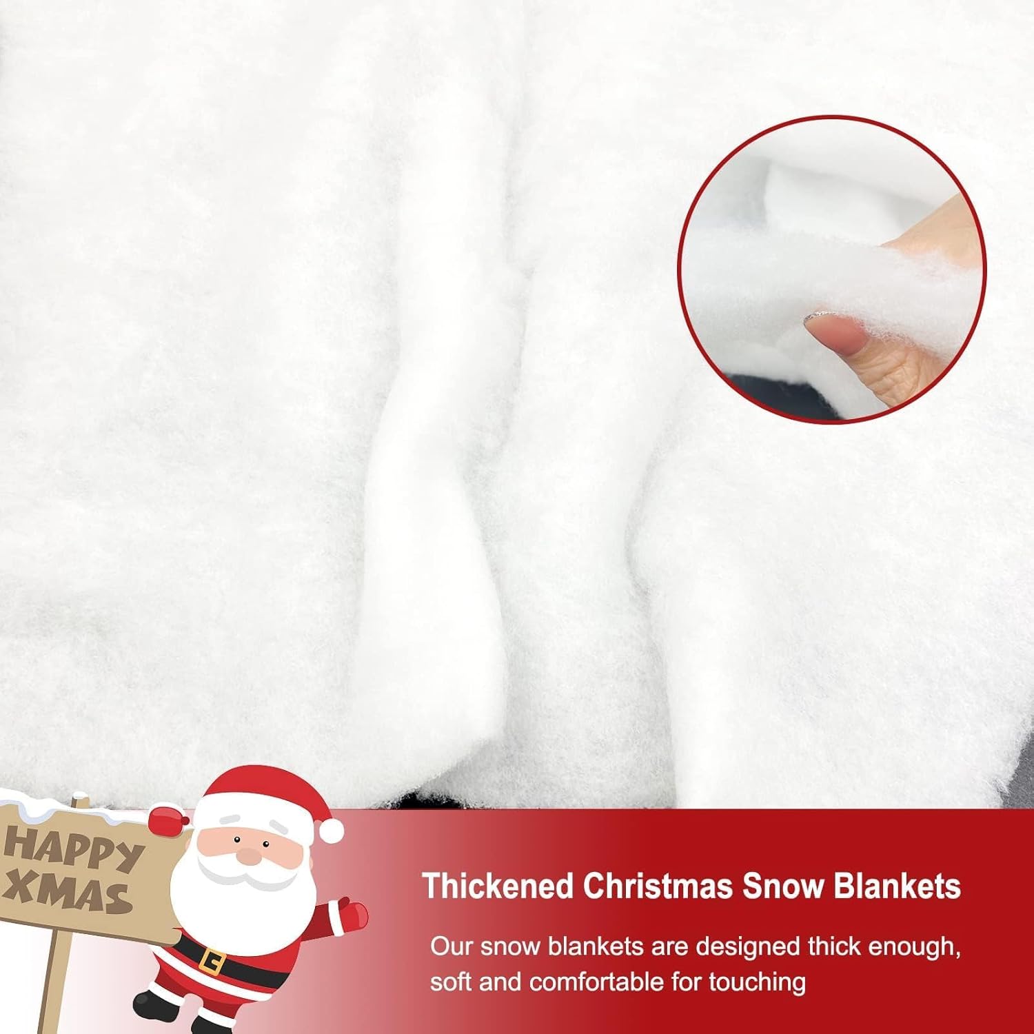 Regine Switzerland Christmas Snow Blanket - Fluffy Faux Snow Roll for Tree Base | 4.9x1.3ft White Winter Decor