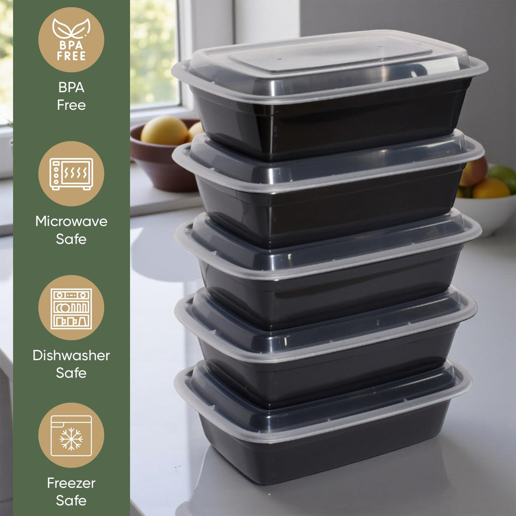 28 oz 150 Pack Meal Prep Containers BPA Free Leakproof Stackable Food Storage Containers with Lids, Microwave & Dishwasher Freezer Safe Reusable To Go Containers Bento Box Style Take Out Clear Plastic