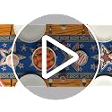 Artoid Mode 4th of July Table Runner - Blue Stars on Golden Border, 13x36 Inch