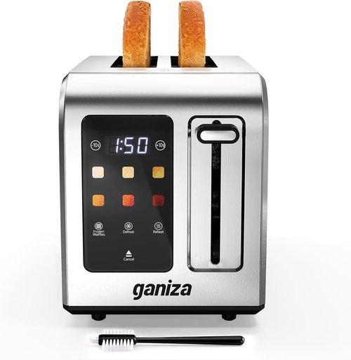 Ganiza Smart Toaster - 2 Slice Touchscreen Design with Digital Countdown Timer | Stainless Steel Finish