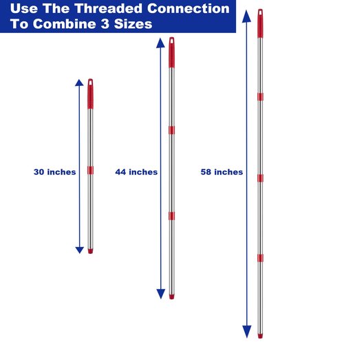 Spin Mop Replacement Handle Compatible with O Cedar Mop Replace Head Base, 4-Section 2.5-to-5 Foot Mop Stick, Germany Screw (Mop Base&Refill not Included)