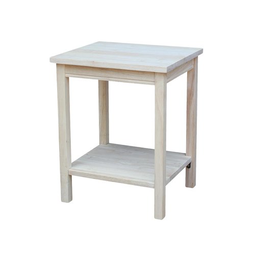 International Concepts Portman Accent Table, Solid Parawood, Unfinished