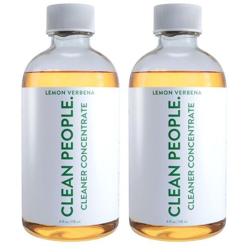 Clean People Cleaner Concentrate - All-Purpose Cleaner for Multi-Purpose Cleaning, Bathrooms, Floors, Concentrated, Recyclable Packaging (Lemon Verbena Scent) 4oz (2 Pack)