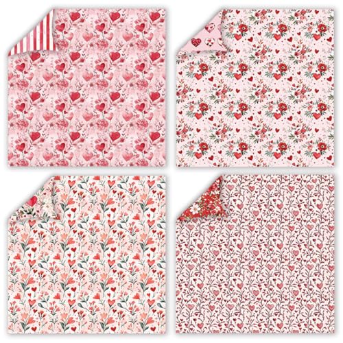 24 Sheets Pink Boho Scrapbook Paper – Double-Sided Craft Paper 6x6