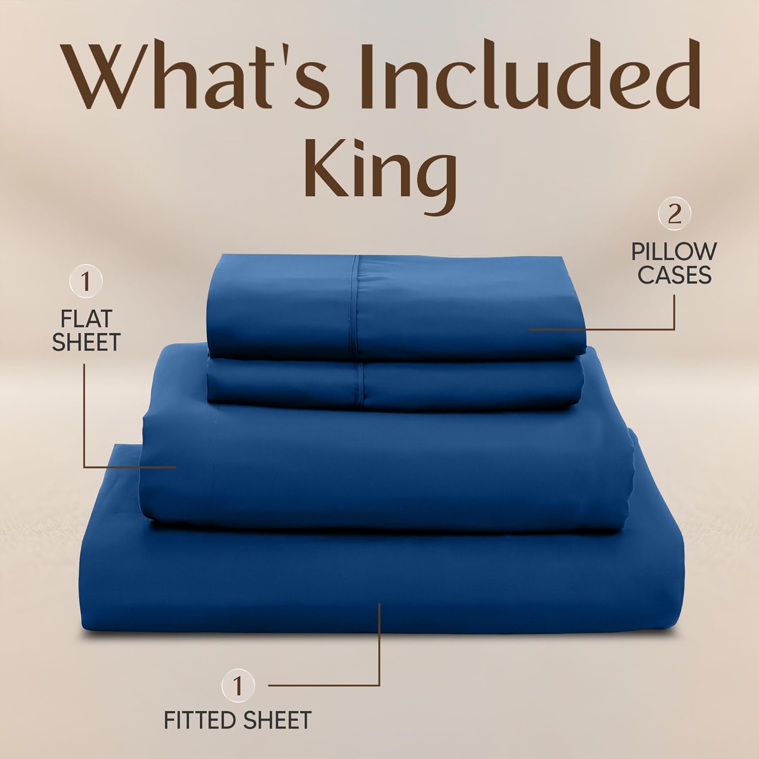 Utopia Bedding King Size Sheet Set - Soft, Breathable Microfiber | 4-Piece in Dusk Blue, Oeko-Tex Certified
