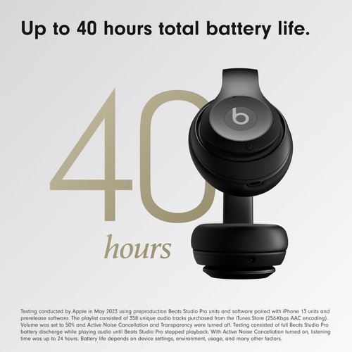 Beats Studio Pro - Premium Wireless Over-Ear Headphones | 40-Hour Battery Life, Active Noise Cancelling - Black