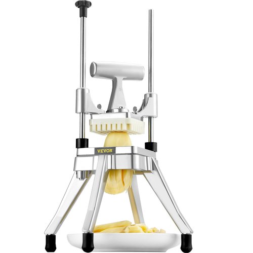 Vevor Commercial Vegetable Fruit Chopper 3/8″ Blade Heavy Duty Professional Food Dicer Kattex French Fry Cutter Onion Slicer Stainless Steel for Tomato Peppers Potato Mushroom, Sliver : Home & Kitchen