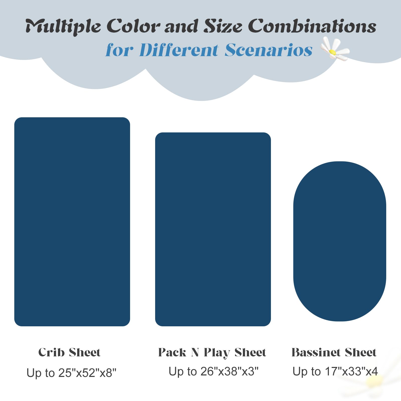 Entisn Pack N Play Sheets Fitted, 26 x 38 Inch Minky Dot Mini Crib Sheet for Boys, Soft and Warm Fleece Nursery Bedding for Most Mini Crib Mattresses (Navy Blue)