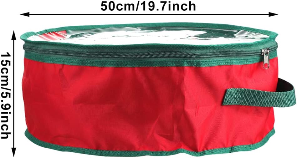 TITA-DONG Wreath Storage Bag - Heavy Duty Waterproof Design with Double Zipper & Handle | 20x20x6 Inch
