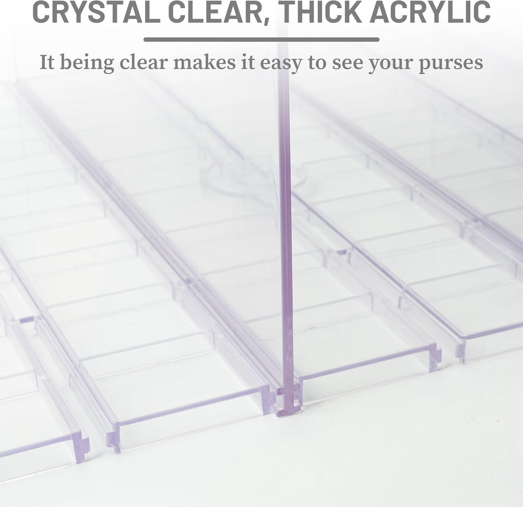 Skiennix Gift Bag Storage Organizer - Clear Acrylic Design with Adjustable Shelf Divider | Perfect for Small Closets
