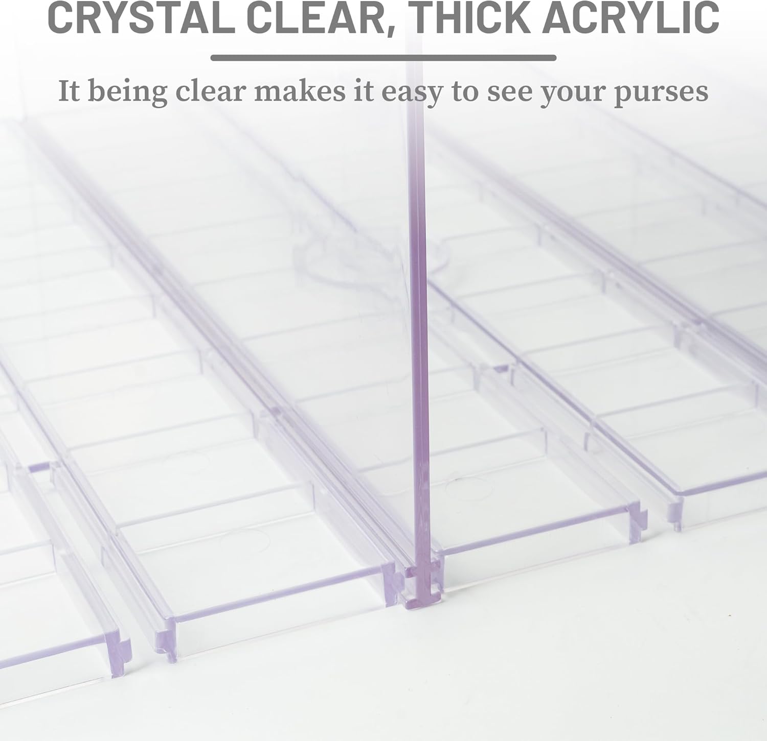 Skiennix Gift Bag Storage Organizer - Clear Acrylic Design with Adjustable Shelf Divider | Perfect for Small Closets