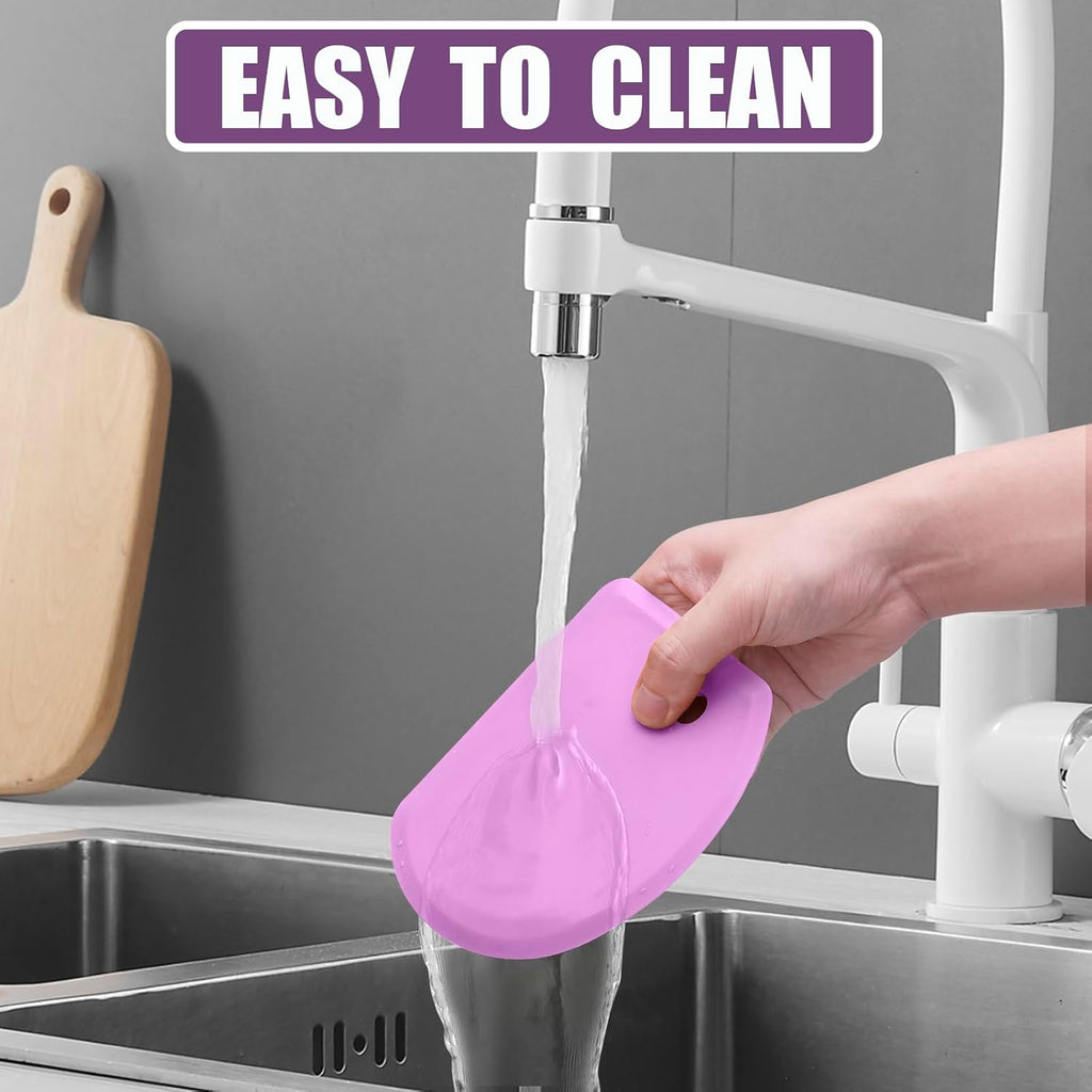 Sapid Silicone Bowl Scraper - Flexible Curved Edge for Baking | Food Grade, Heat-Resistant, 5.98"×4.3", Purple