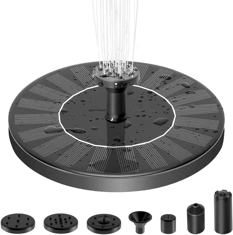 Skiennix Solar Fountain - 1.4W Solar Powered Floating Water Pump with 6 Nozzles for Garden Decor