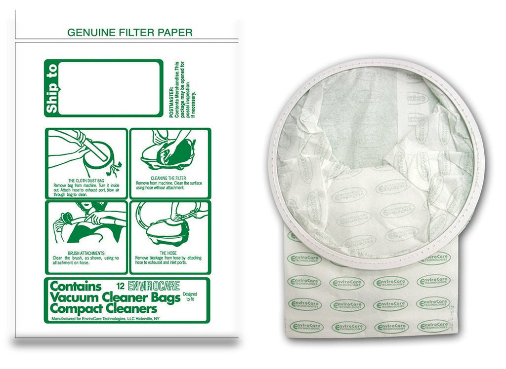 EnviroCare Replacement Vacuum Cleaner Dust Bags Made to Fit TriStar and Compact Canisters 12 pack