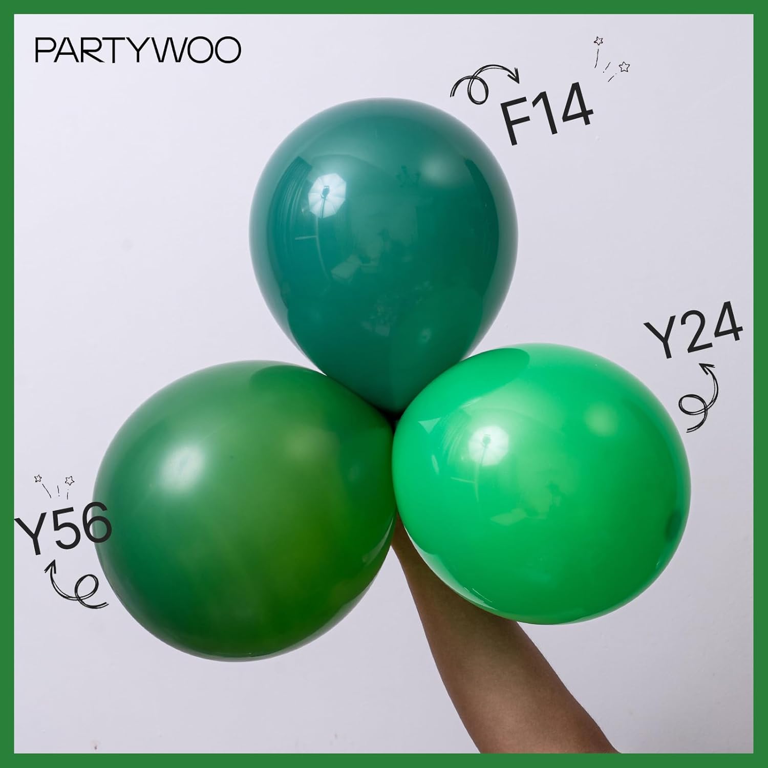 PartyWoo Dark Green Balloons - 120pcs Emerald & Forest Green Balloon Arch Kit | Various Sizes for Birthday & Graduation Decor