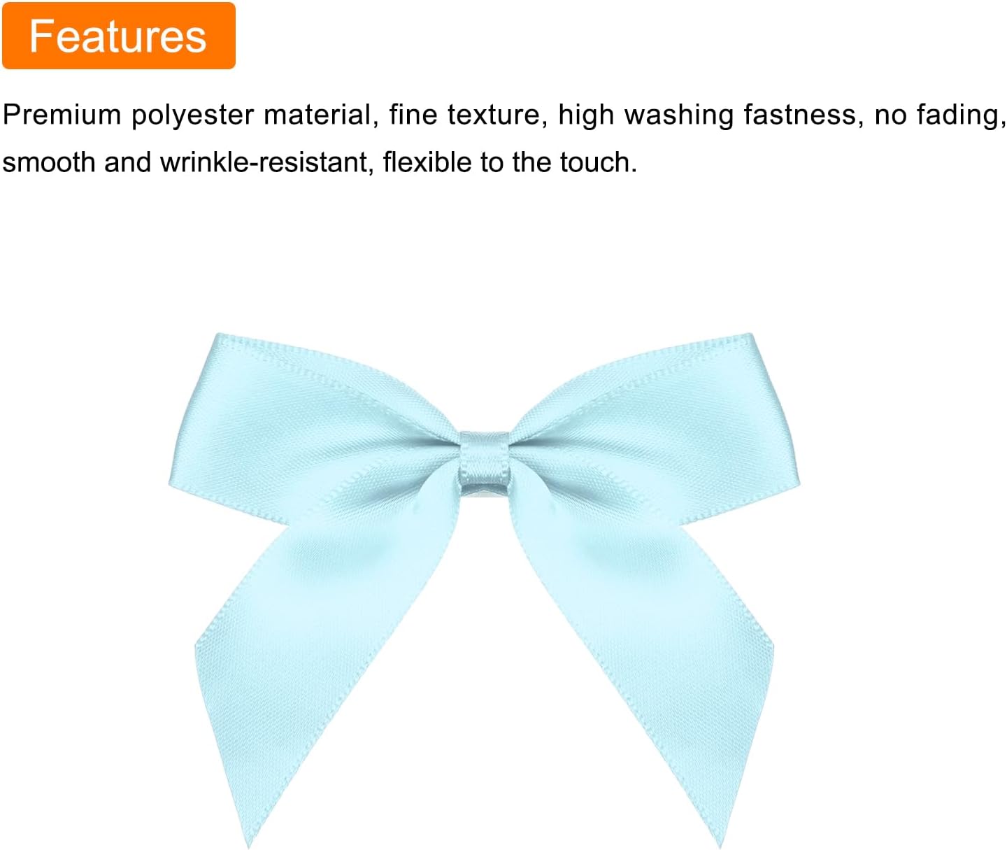 MECCANIXITY Mini Satin Ribbon Bows - 100 Pcs 2.5" Sky Blue Fabric Flowers for DIY Crafts & Parties