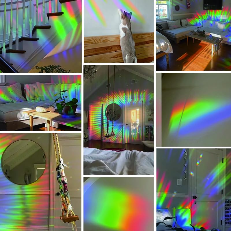 FCZon Star Butterfly Window Decals for Bird Safety, Rainbow Reflection Sun Catcher Stickers, 20pcs
