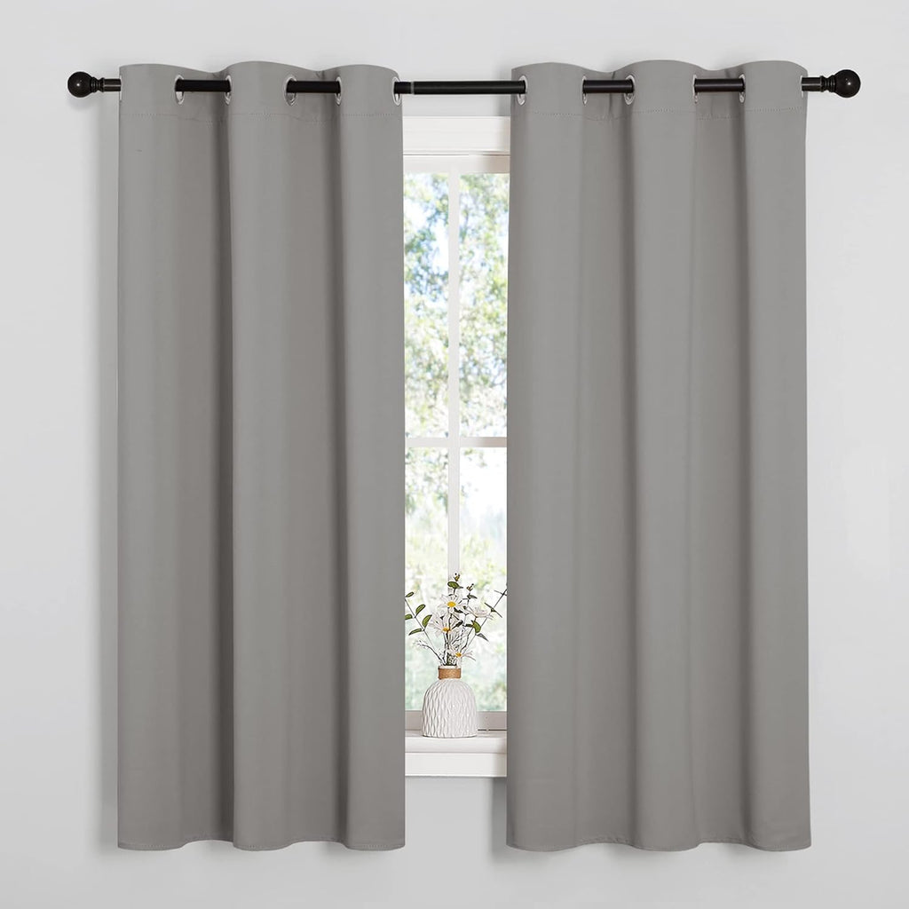 NICETOWN Blackout Curtains - Thermal Insulated Grommet Drapes for Office | Sand Color, 42 x 63 Inches