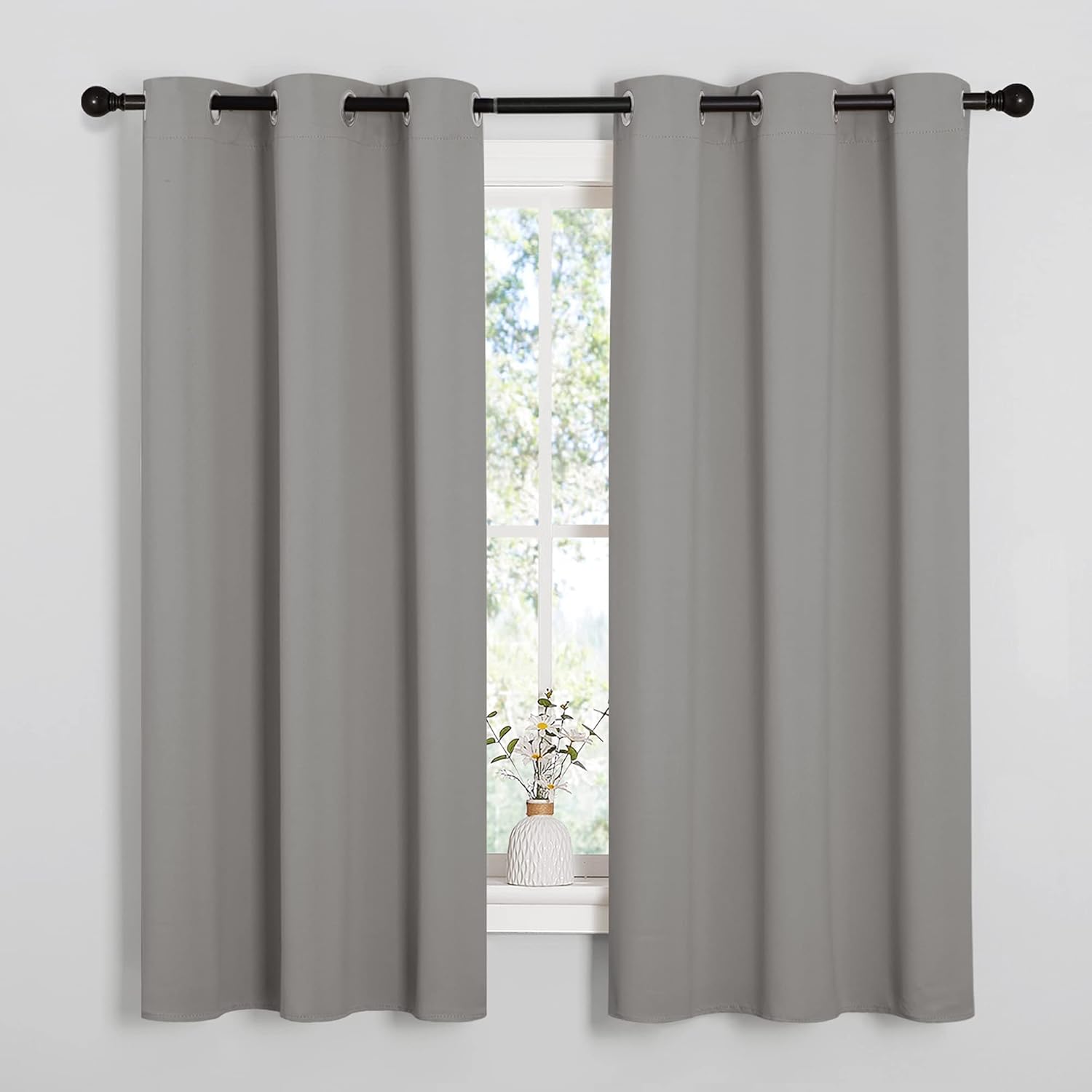 NICETOWN Blackout Curtains - Thermal Insulated Grommet Drapes for Office | Sand Color, 42 x 63 Inches