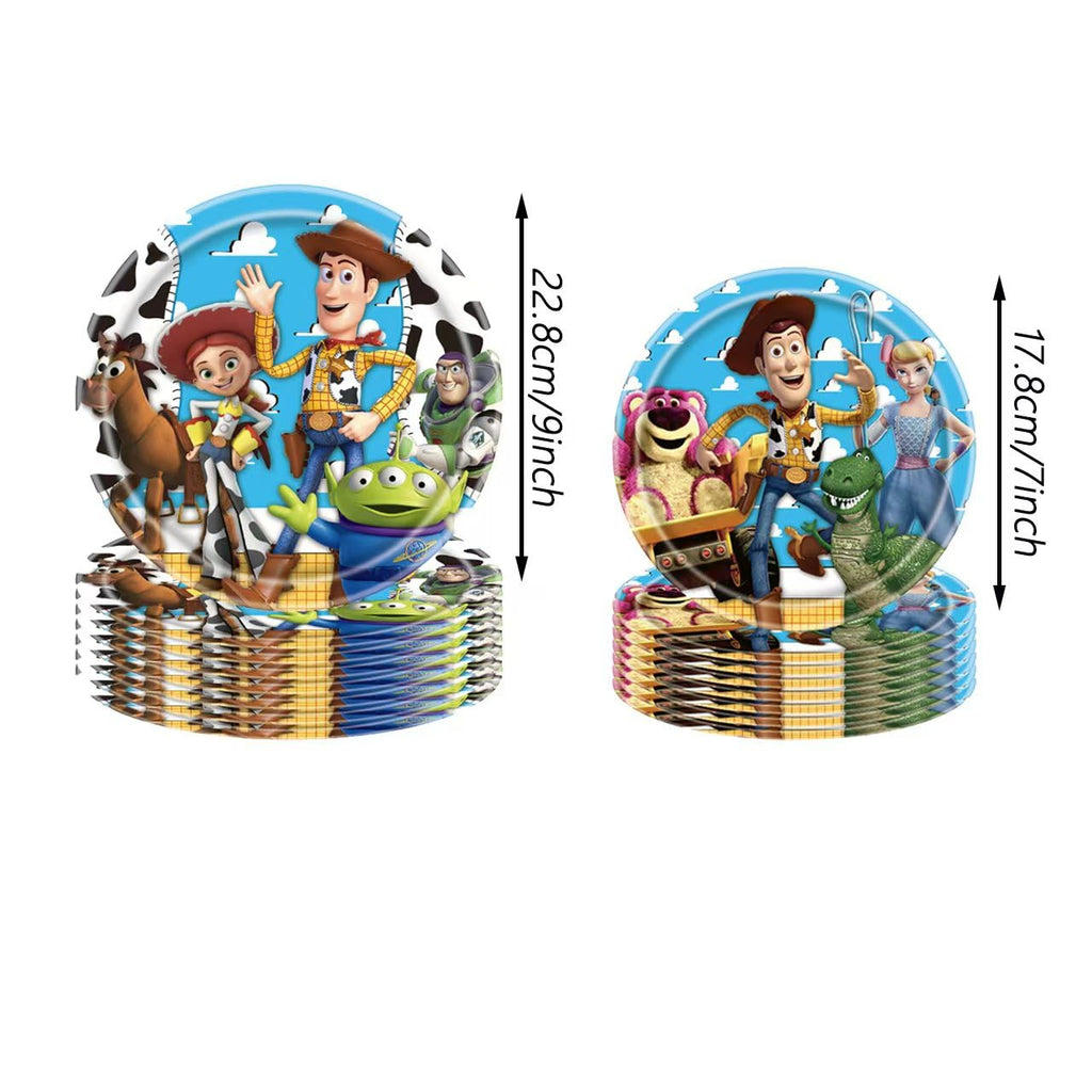 61 Pcs Toy Story Birthday Party Supplies Set, Plates, Cups, Utensils, Napkins, Tablecloth