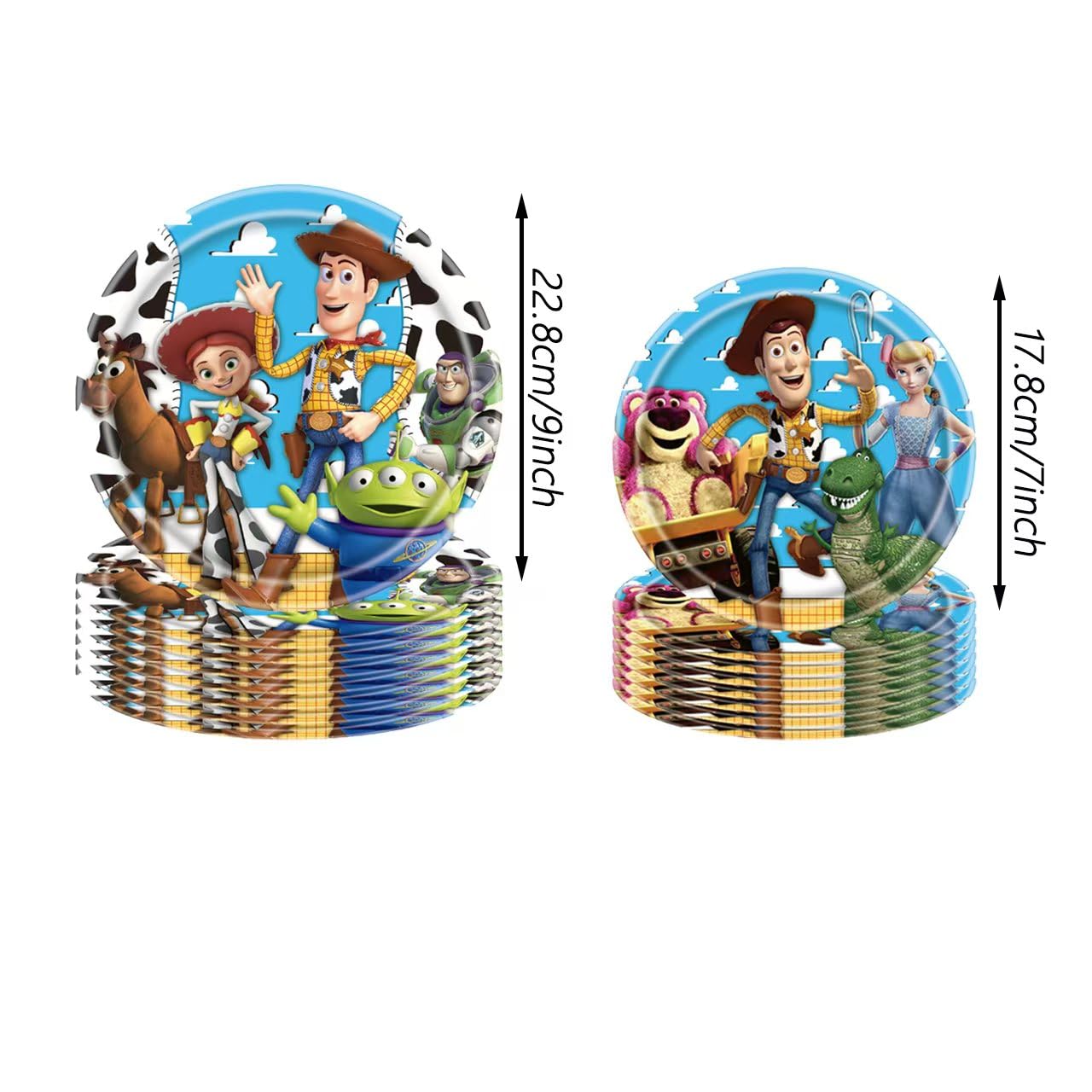 61 Pcs Toy Story Birthday Party Supplies Set, Plates, Cups, Utensils, Napkins, Tablecloth