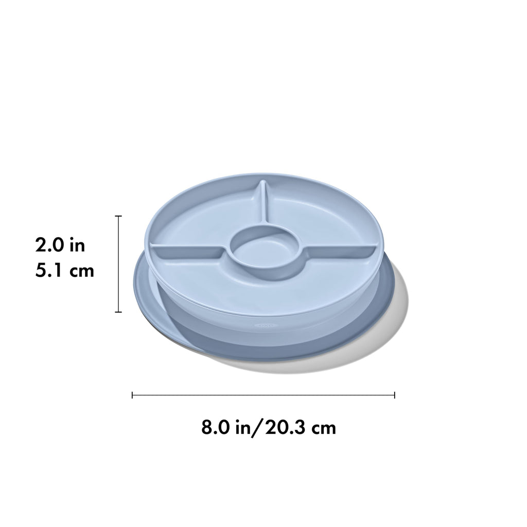 OXO Tot Stick and Stay Suction Divided Plate - Dusk