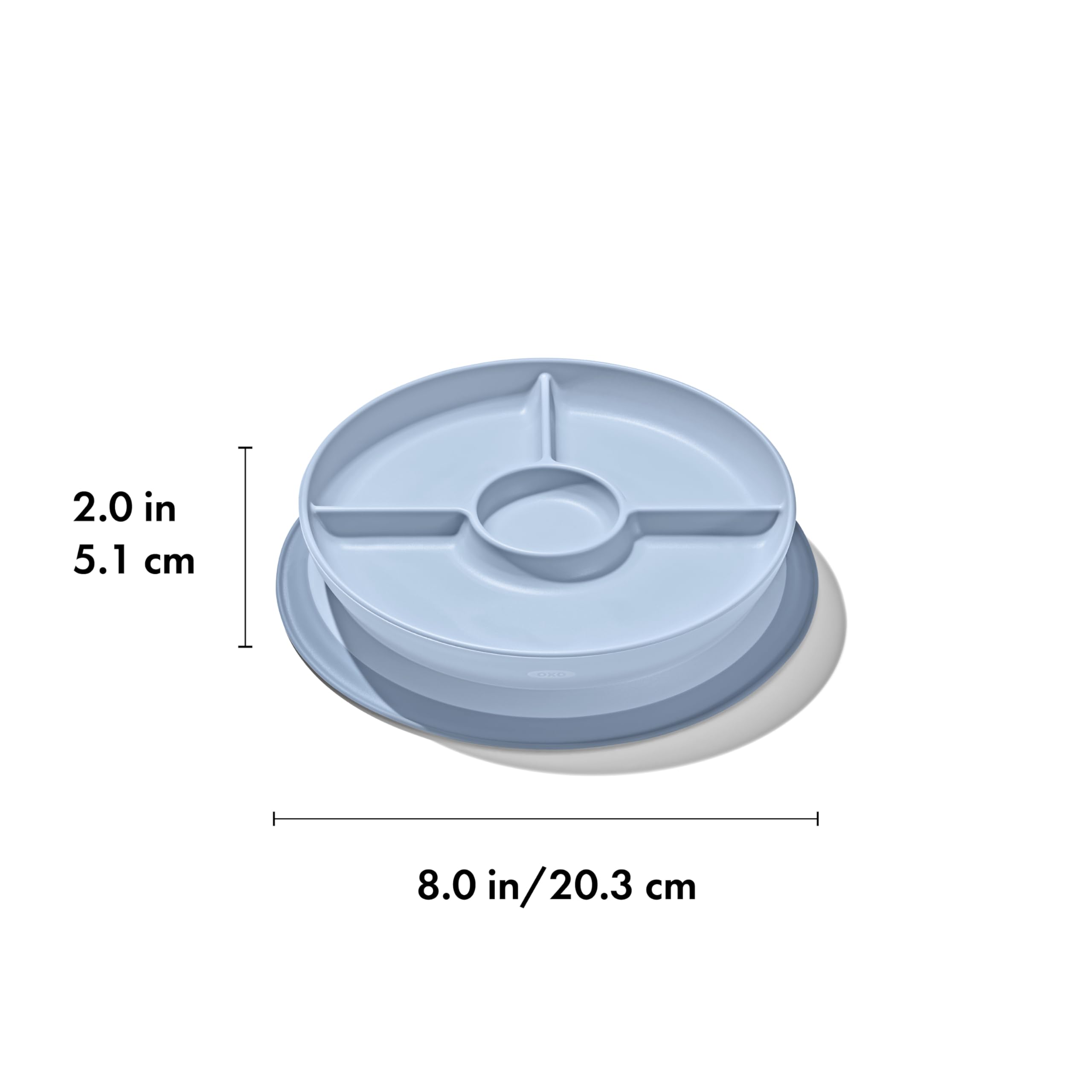 OXO Tot Stick and Stay Suction Divided Plate - Dusk