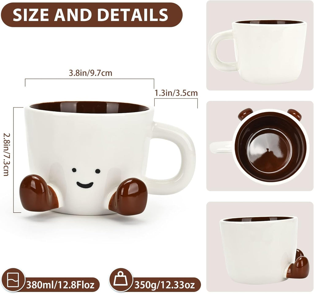 Skiennix Cute Funny Coffee Mug - Unique 12.8oz Ceramic Tea Cup for Women | Perfect Office Gift (Chocolate)