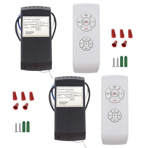 Bkiyougo 2 Pack Fan Remote, Fan Remote Control Kit, Universal Ceiling Fan Remote Control Kit, 3-in-1 Ceiling Fan Light Timing & Speed Remote, for Hunter/Harbor Breeze/Westinghouse/Honeywell