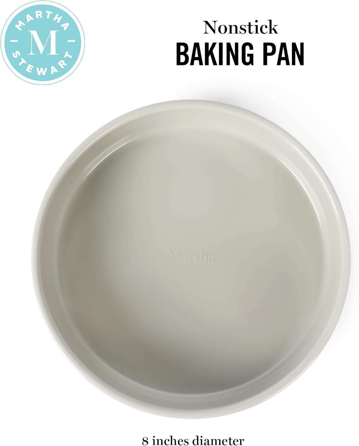 Martha Stewart Gallen 8-Inch Round Nonstick Cake Pan - Durable Carbon Steel for Even Baking & Easy Release