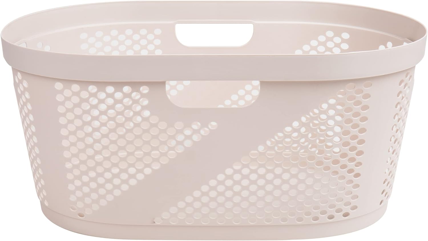 Mind Reader 40L Laundry Basket - Premium Wicker Design Clothes Hamper in Ivory Color