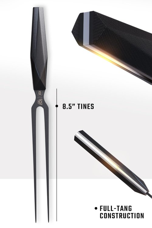 Dalstrong Meat Fork - 8.5 inch - Shadow Black Series - Black Titanium Nitride Coated - High Carbon 7CR17MOV-X Steel - Barbecue Carving Fork - Kitchen Utensils - Two Pronged Fork - NSF Certified