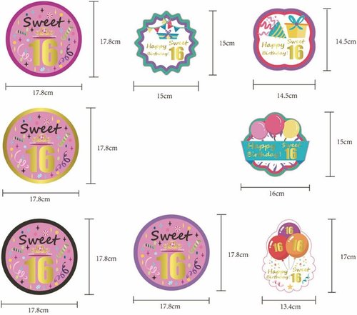 GOER Sweet 16 Party Supplies - 20 Pcs Hanging Swirls for Memorable 16th Birthday Decorations