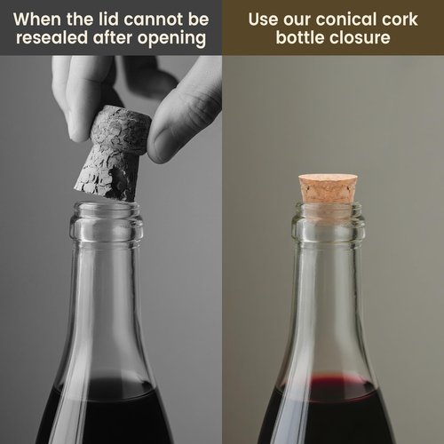 6 Sizes Bottle Corks, Natural Cork Bottle Stoppers for Wine & Beer (30 Pcs) - 1.54", 1.43", 1.2", 0.92", 0.73", 0.6" Top Diameter - Airtight Seal, Reusable