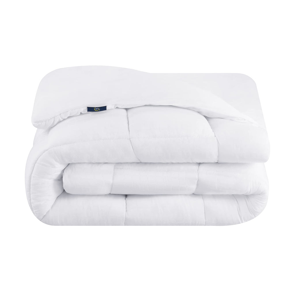 Serta ComfortSure Queen Mattress Cover, Fitted Pillow Top Mattress Pad, Super Soft and Breathable Quilted Cotton Protector with 18" Elastic Deep Pockets for Secure Fit, White