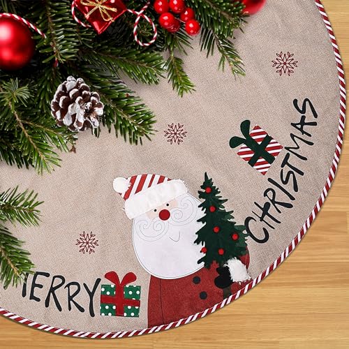 Mr. Pen Christmas Tree Skirt 48 Inch Burlap Holiday Decor