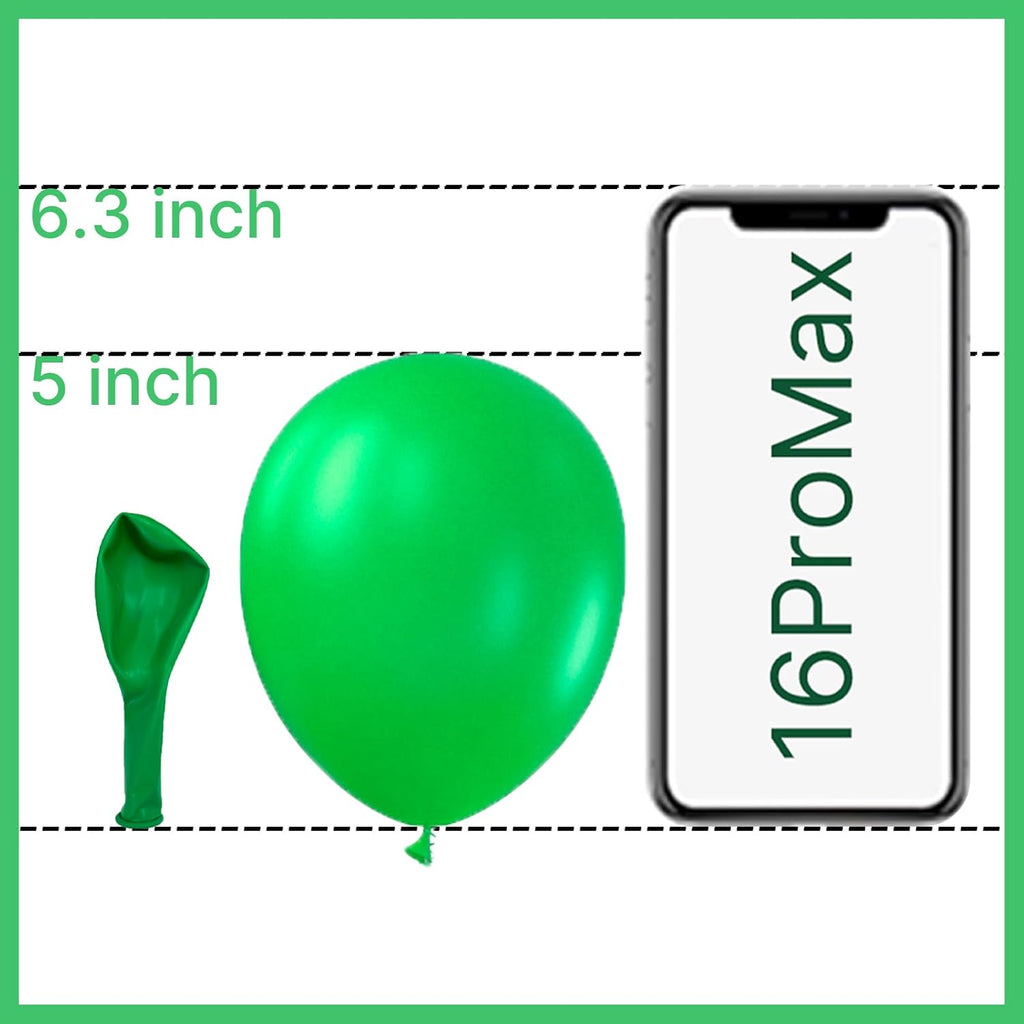 PartyWoo Green Balloons - 100 Pcs 5 Inch Latex Helium Balloons for Birthday & Baby Shower Decor