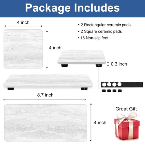 4 Pack Water Absorbing Stone Drying Tray for Bathroom Sink Trays Kitchen Counter Diatomite Stone Quick Dry Diatomaceous Earth Mat for Sink Kitchen Soap Trays Ceramic Marble Bathroom Vanity Tray