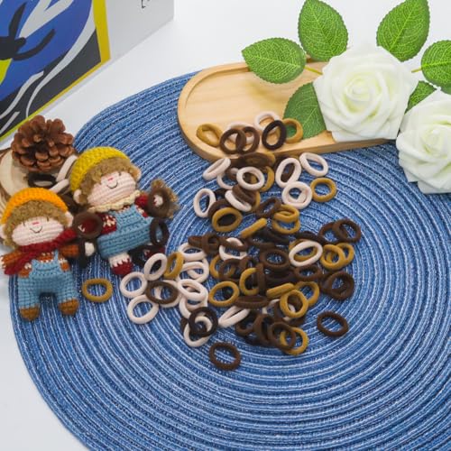 Yinluluna 100PCS Mini Hair Ties Soft Nylon Small Elastics Coffee