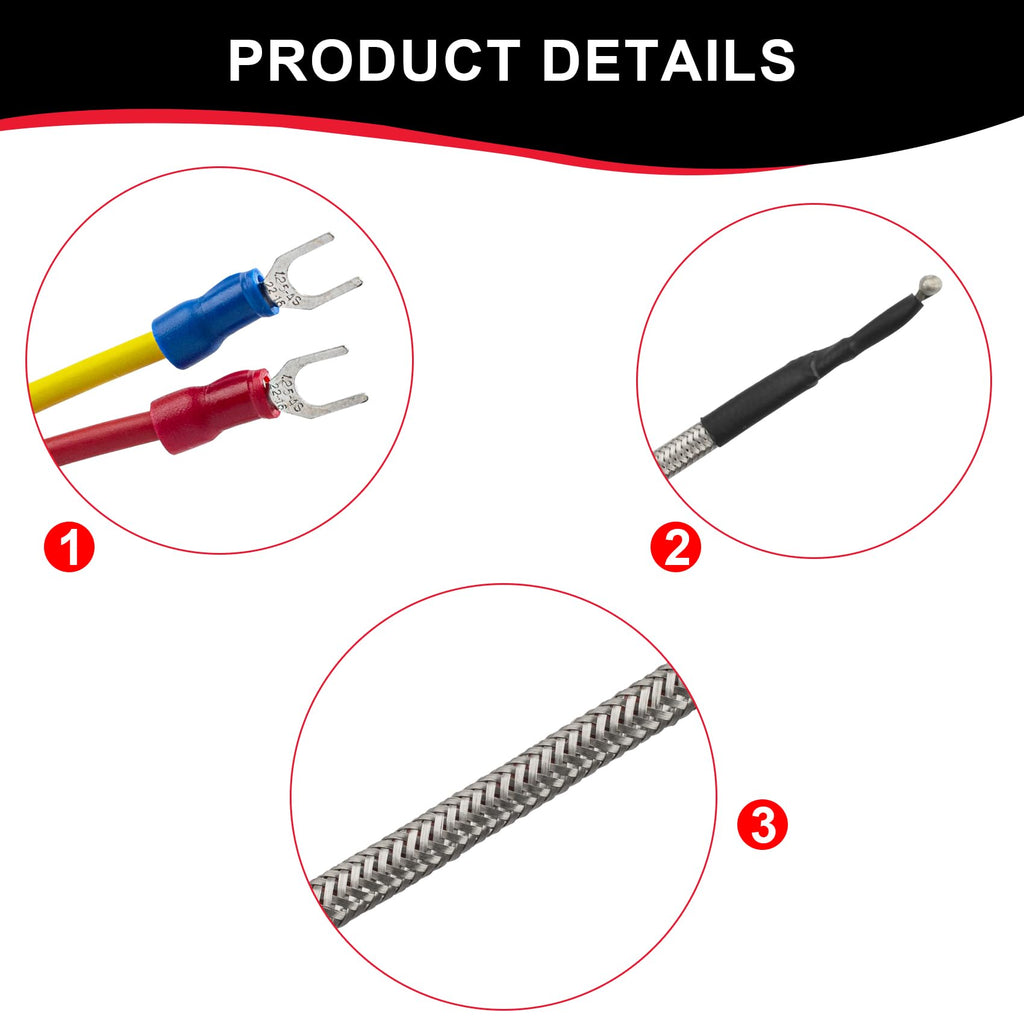 812-0210 Thermocouple Replacement for Quadrafire pellet stove parts, Fits for Quadrafire 800, 1000, 1100i Insert, 1200 Freestanding & 1200i Insert parts, for Quadrafire pellet stove replacement parts