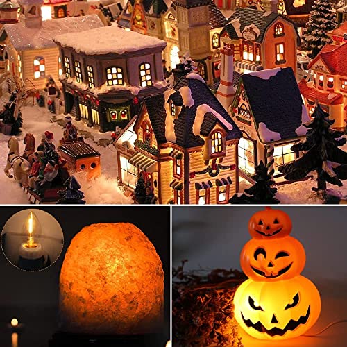 C7 LED Light String with 4 Candelabra Bulbs & Dimmer Switch - 4 Pack, Warm White, E12 Socket, Outdoor Use (Variation: C7 +Accessory-cord 4P)