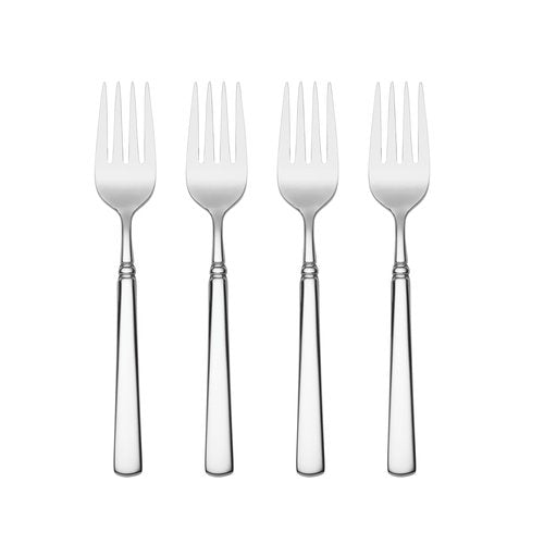 Oneida Silverware Set, Easton Fine Salad Forks 4-Piece Flatware Set, Service For 4, Mirror Finish, 18/10 Stainless Steel, Dishwasher Safe, Home And Kitchen Utensils Set, Salad Fork (Silver, 4 Pieces)