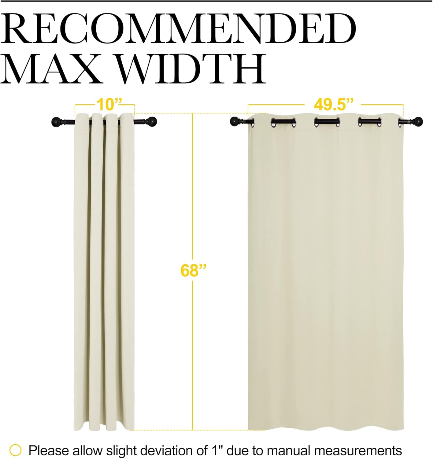 NICETOWN Room Darkening Curtain Panels - Thermal Insulated Grommet Drapes for Windows | Beige, 2 Panels, W55 x L68-Inch