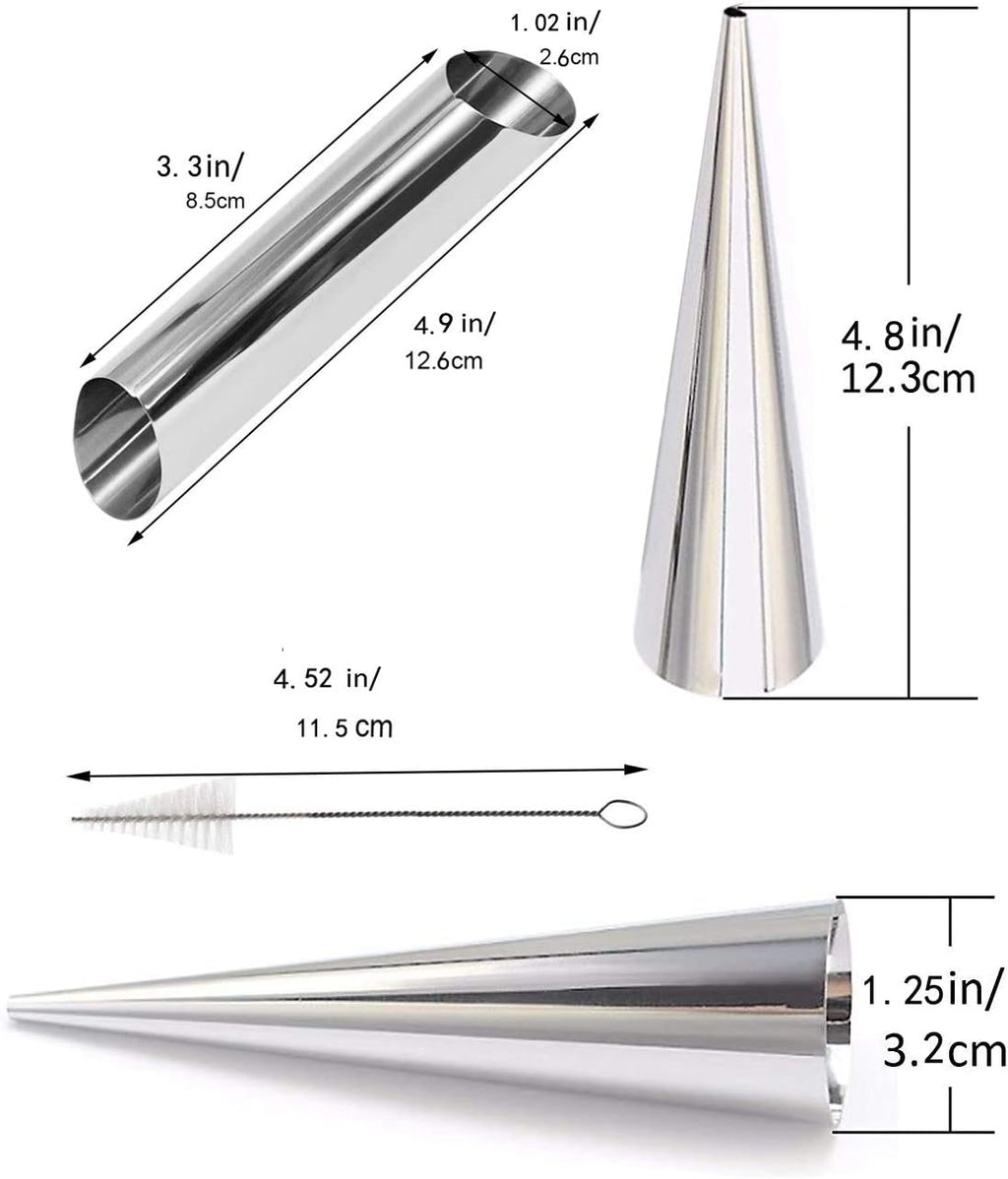 Skiennix Cream Horn Molds - 21 Pcs Stainless Steel Cannoli Form Tubes for Perfect Pastry Rolls