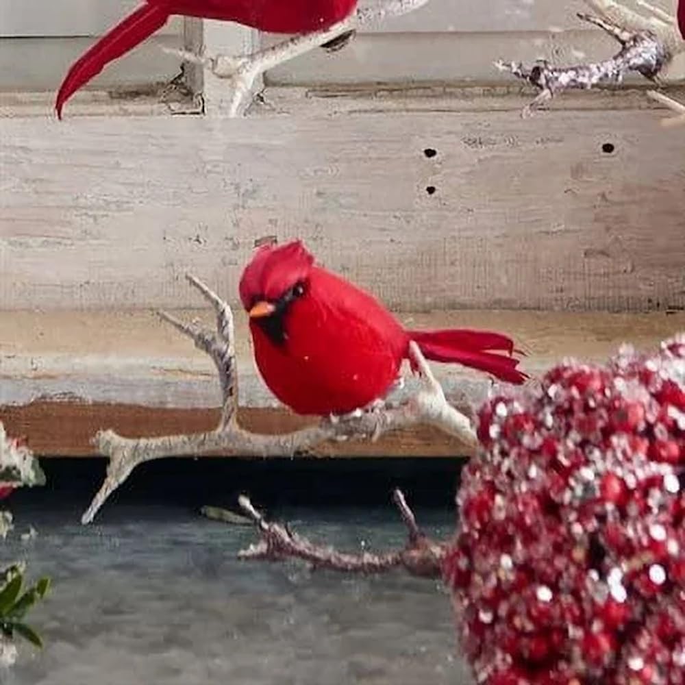 RAZ Imports - 4 Inch Red Cardinal Clip on Bird