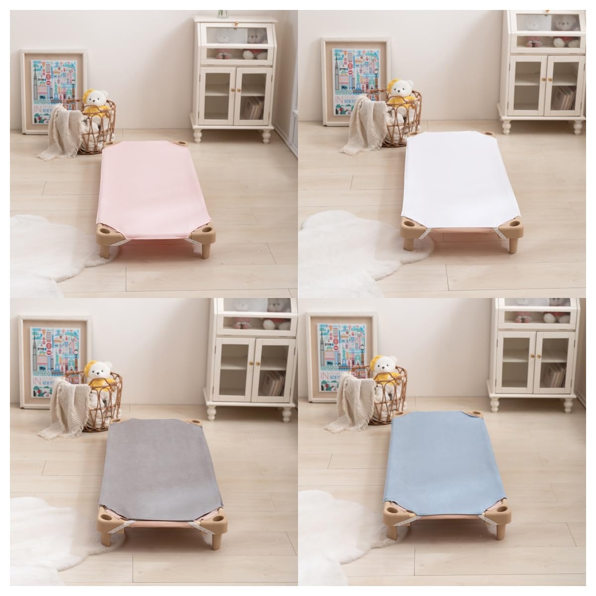 2 Pcs Cot Sheet for Daycare, 23" X 51", Pink Daycare Cot Bedding with Corner Elastic Loops for Child Boys Girls,Soft & Comfortable Brushed Microfiber - Fitted Cot Cover for Preschool Kids Nap Time