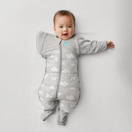 Love to Dream Swaddle UP Transition Bag Warm - Patented Zip-Off Wings, Gently Help Baby Safely Transition from Being Swaddled to Arms Free - Medium 13-19 lbs, Gray