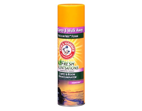 Arm & Hammer Fresh Scentsations Carpet & Room Odor Eliminator Spray, Island Mist, Vacuum-Free Foam, Just Spray and Walk Away, 15 oz (Pack of 3)